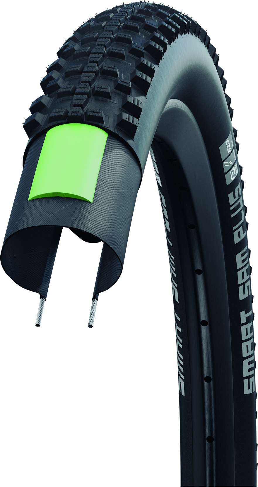 SCHWALBE plášť SMART SAM PLUS, 42-622, 28 x 1.60, GreenGuard, SnakeSkin, 835 g, černá