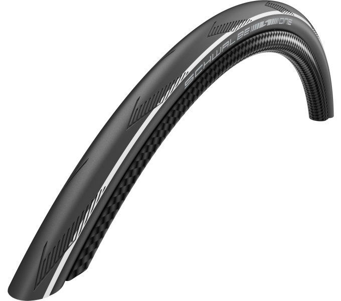 SCHWALBE plášť ONE,25-622,700x25C,RaceGuard,Tube,skládací,245g,černá/bílá